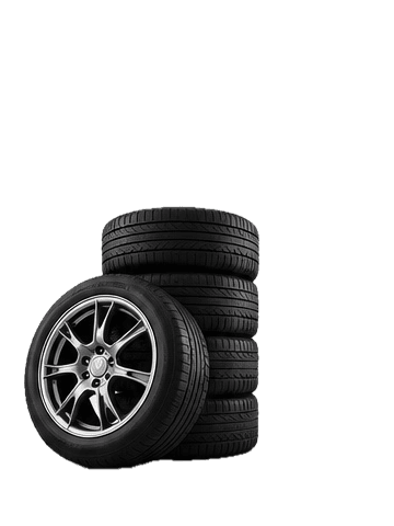 Stack of 4 premium tyres with alloy wheel